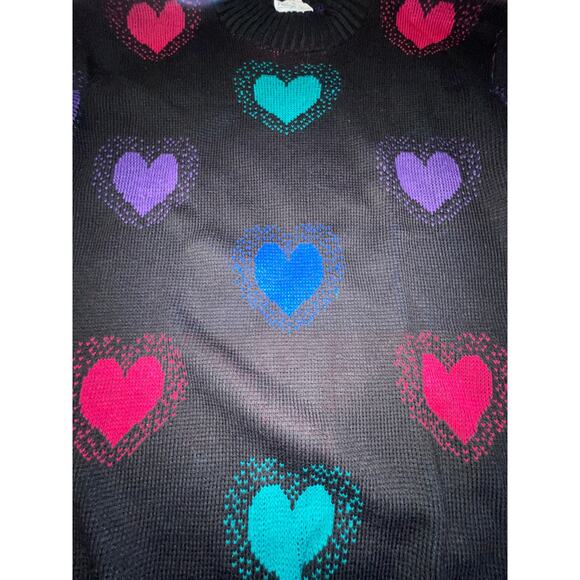 Vintage Village Fair Heart Sweater - Size S - Made in USA - Stored in Bag - Picture 3 of 8